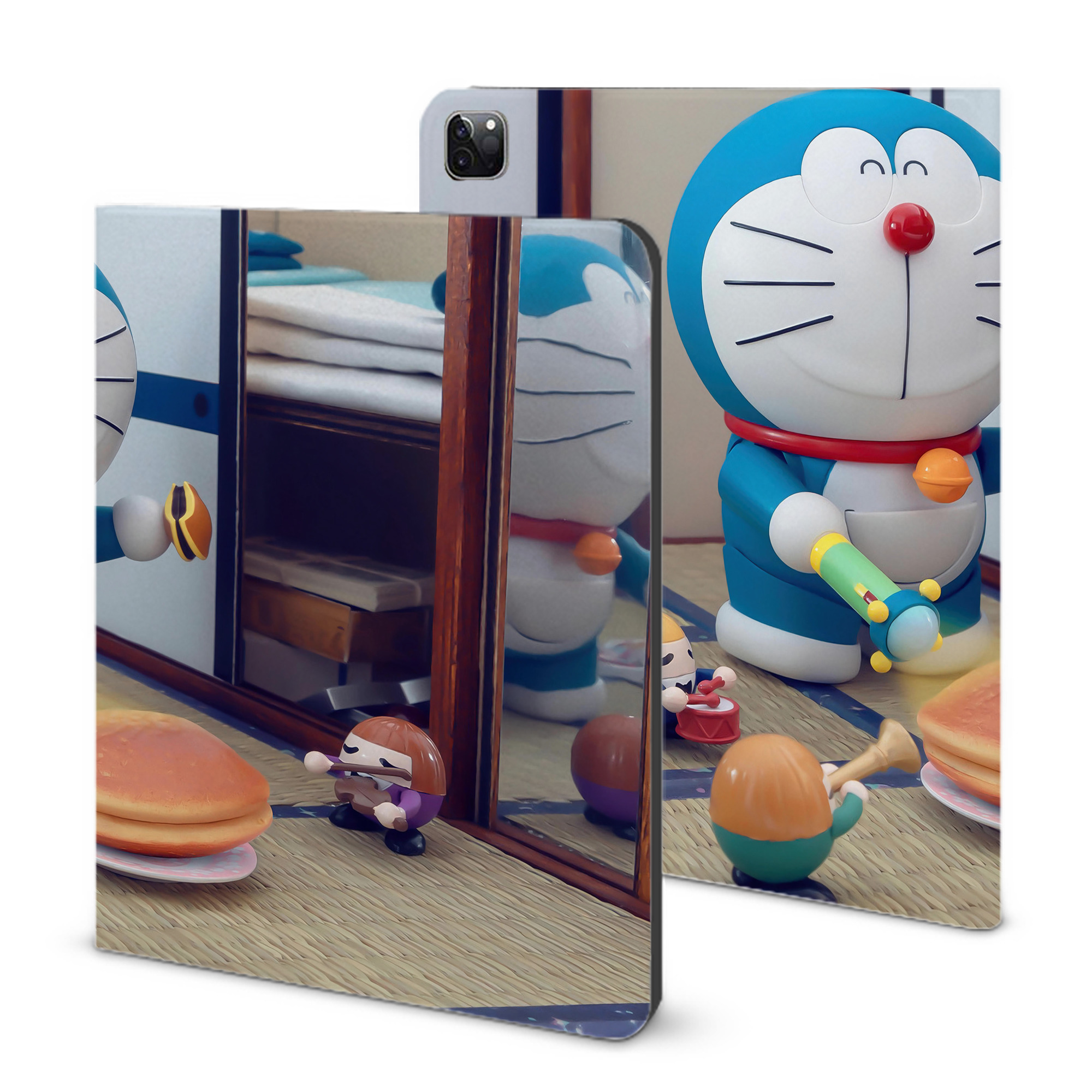 （画像用） ドラえもん Doraemon IPad ケース ブック型 PUレザー TPU 耐衝撃 軽量 薄型 ペン収納なし 全面保護 IPad 各モデル対応